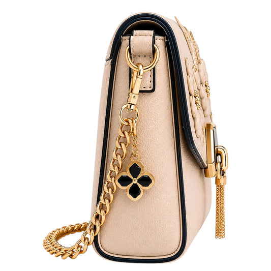 Blushbags Beige Floral Luxe Chain Shoulder Bag