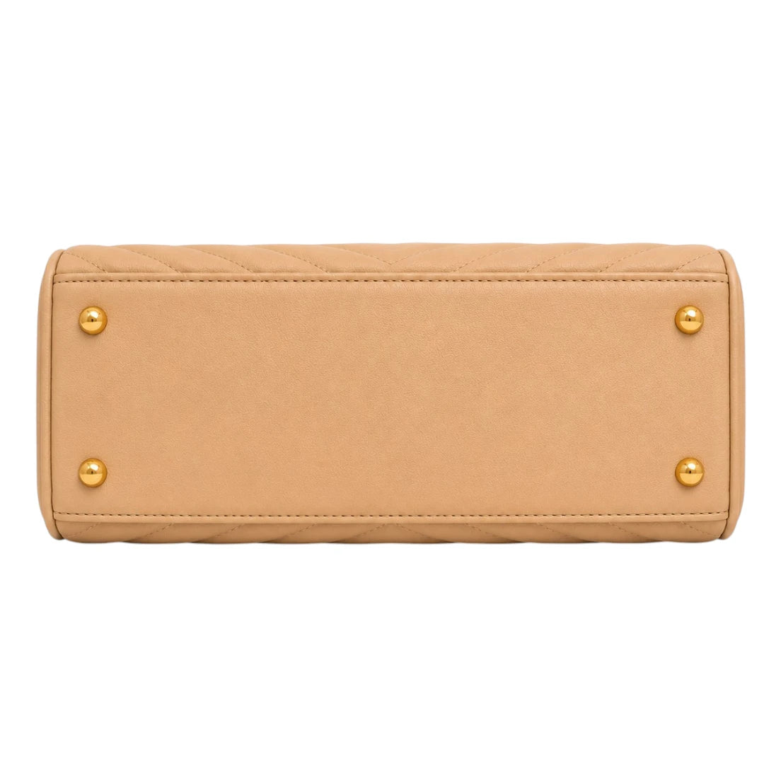 Blushbags Beige Quilted Chain Shoulder Bag  Elegant Women’s Luxury Purse
