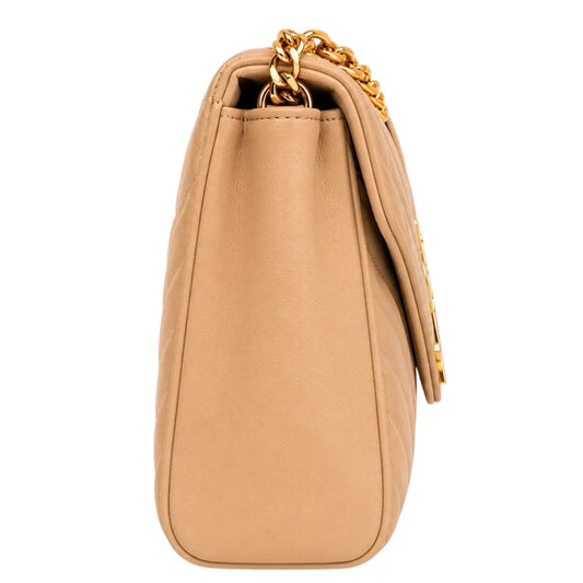 Blushbags Beige Quilted Chain Shoulder Bag  Elegant Women’s Luxury Purse