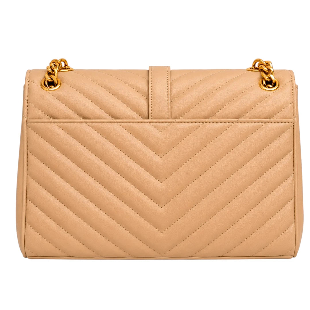 Blushbags Beige Quilted Chain Shoulder Bag  Elegant Women’s Luxury Purse