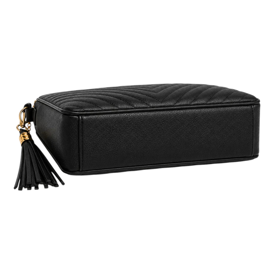 Blushbags Black Quilted Tassel Crossbody Bag